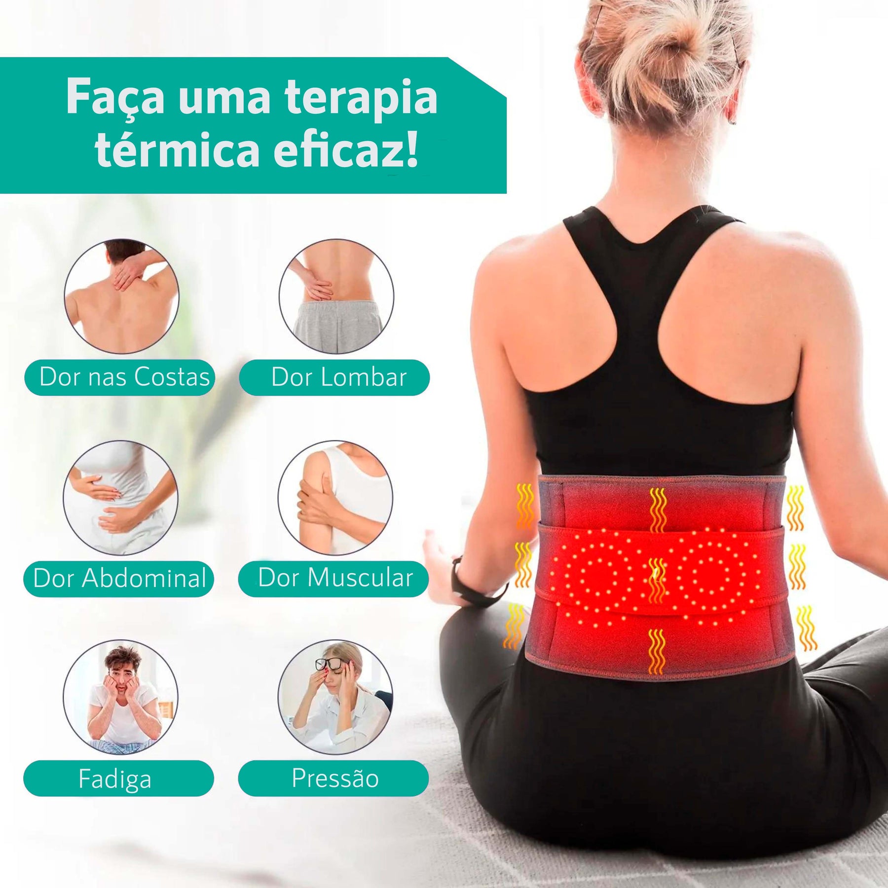 Cinta terapêutica massageadora e aquecimento