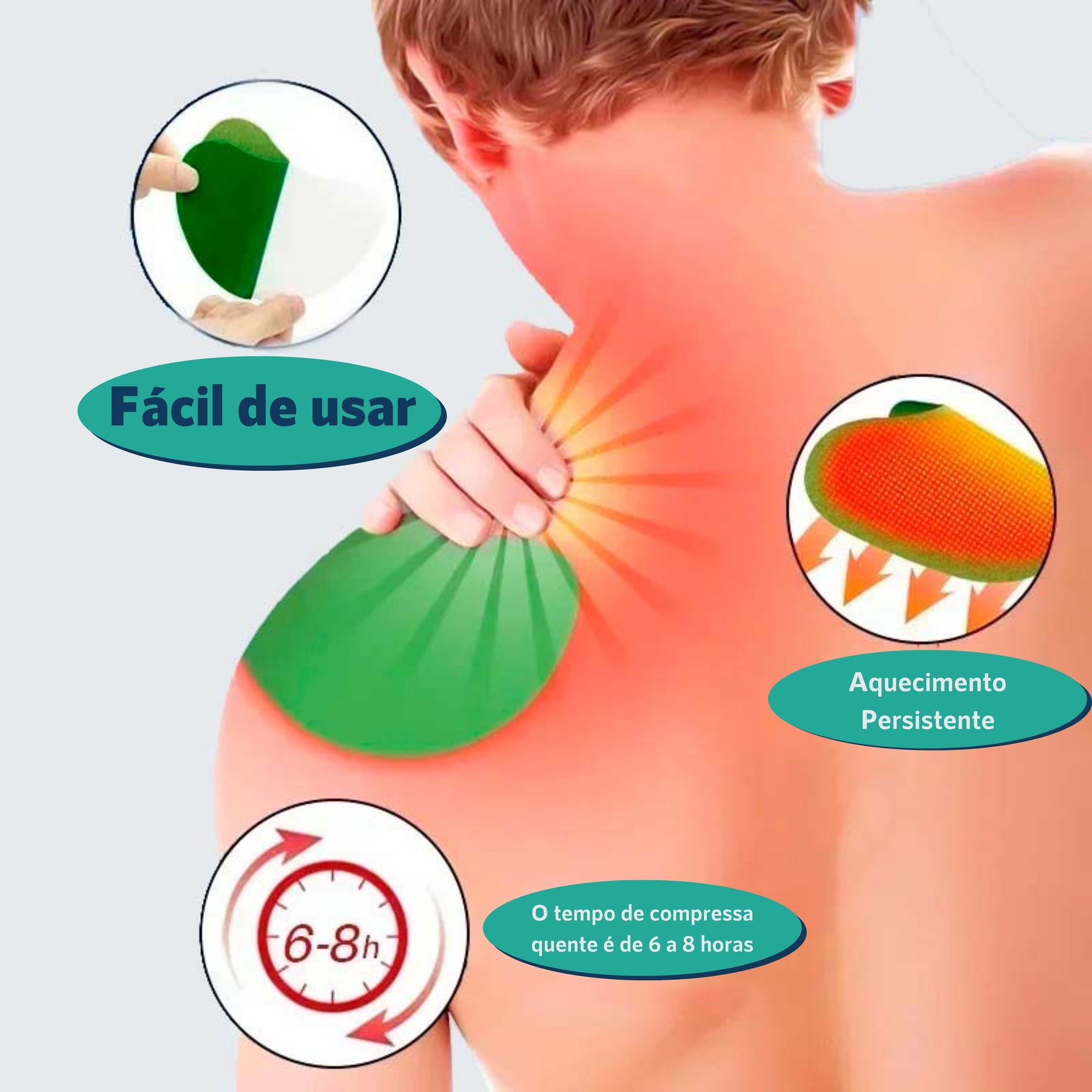 Adesivo Ortopédico para dor nos Ombros (12 Unidades)