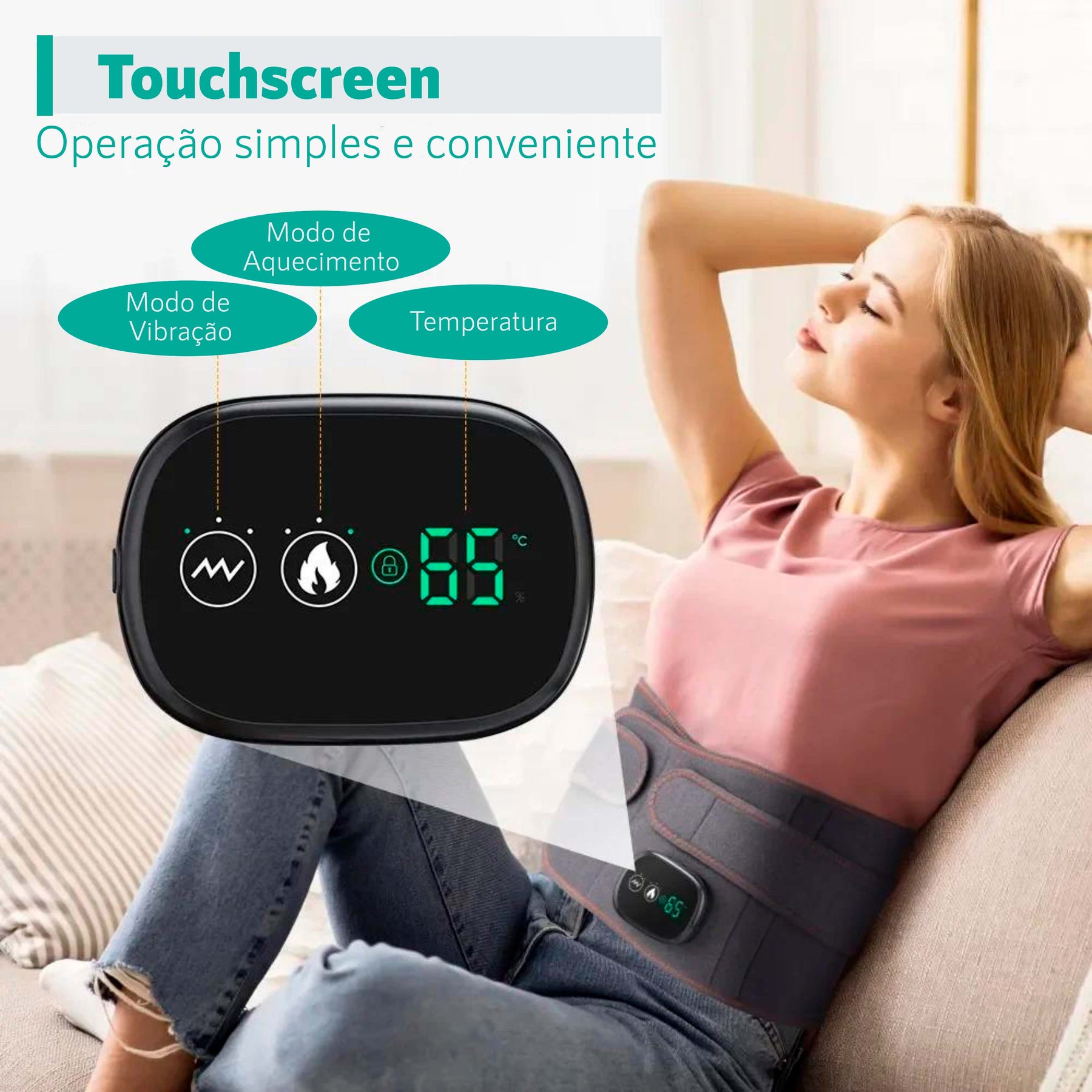 Cinta terapêutica massageadora e aquecimento