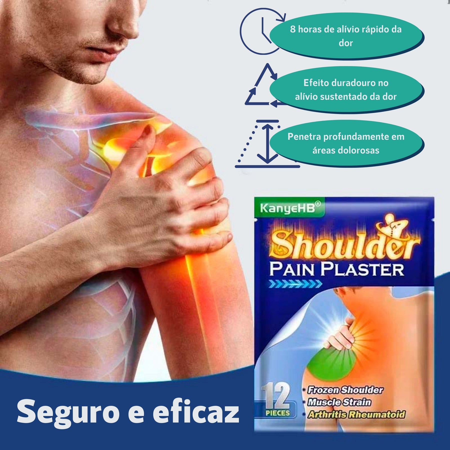Adesivo Ortopédico para dor nos Ombros (12 Unidades)