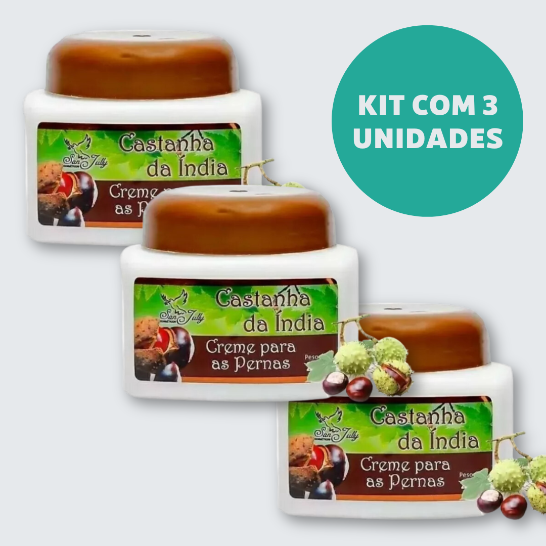 Creme para Má Circulação Castanha da India 240g - KIT COM 3