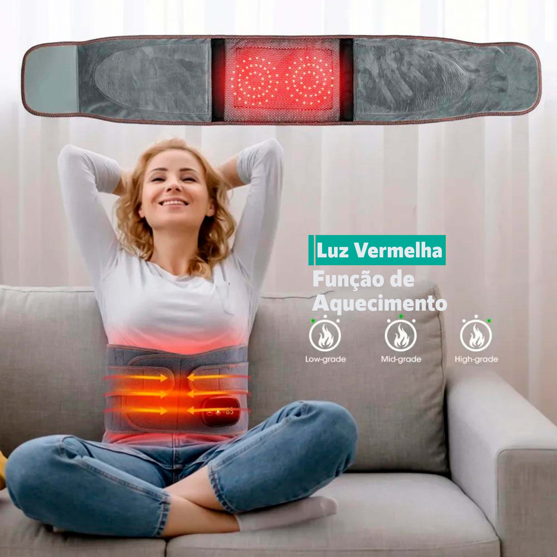 Cinta terapêutica massageadora e aquecimento